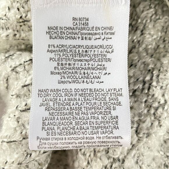 BCBGeneration Sweater Dress S Boucle Whisper White Black Heather Long Sl Soft - Picture 7 of 7